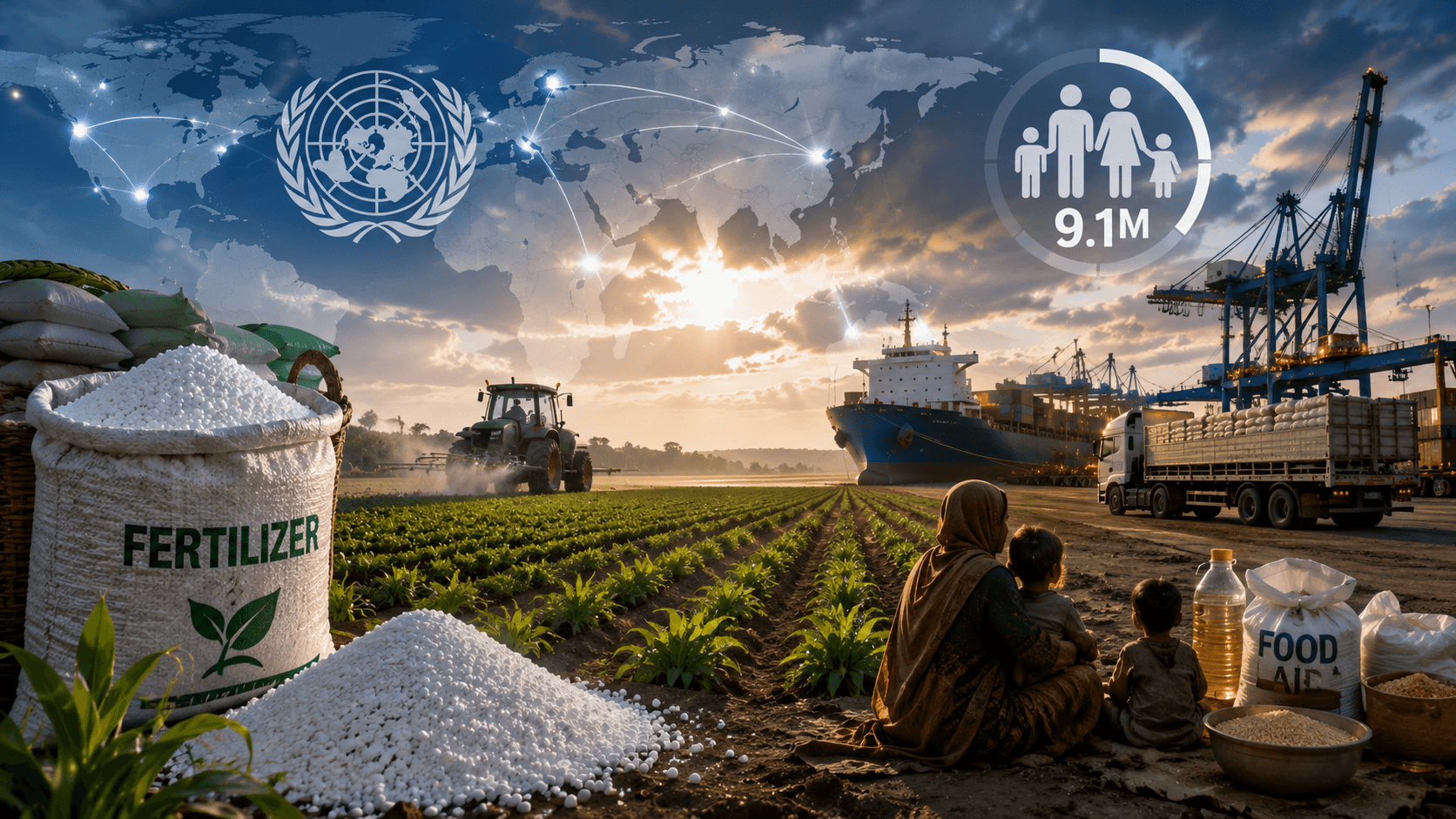 الأمن الغذائي للأسمدة: تحديث الأمم المتحدة - 9.1 مليون شخص يعانون من انعدام الأمن الغذائي معرضون للخطر بسبب إمدادات يوليو