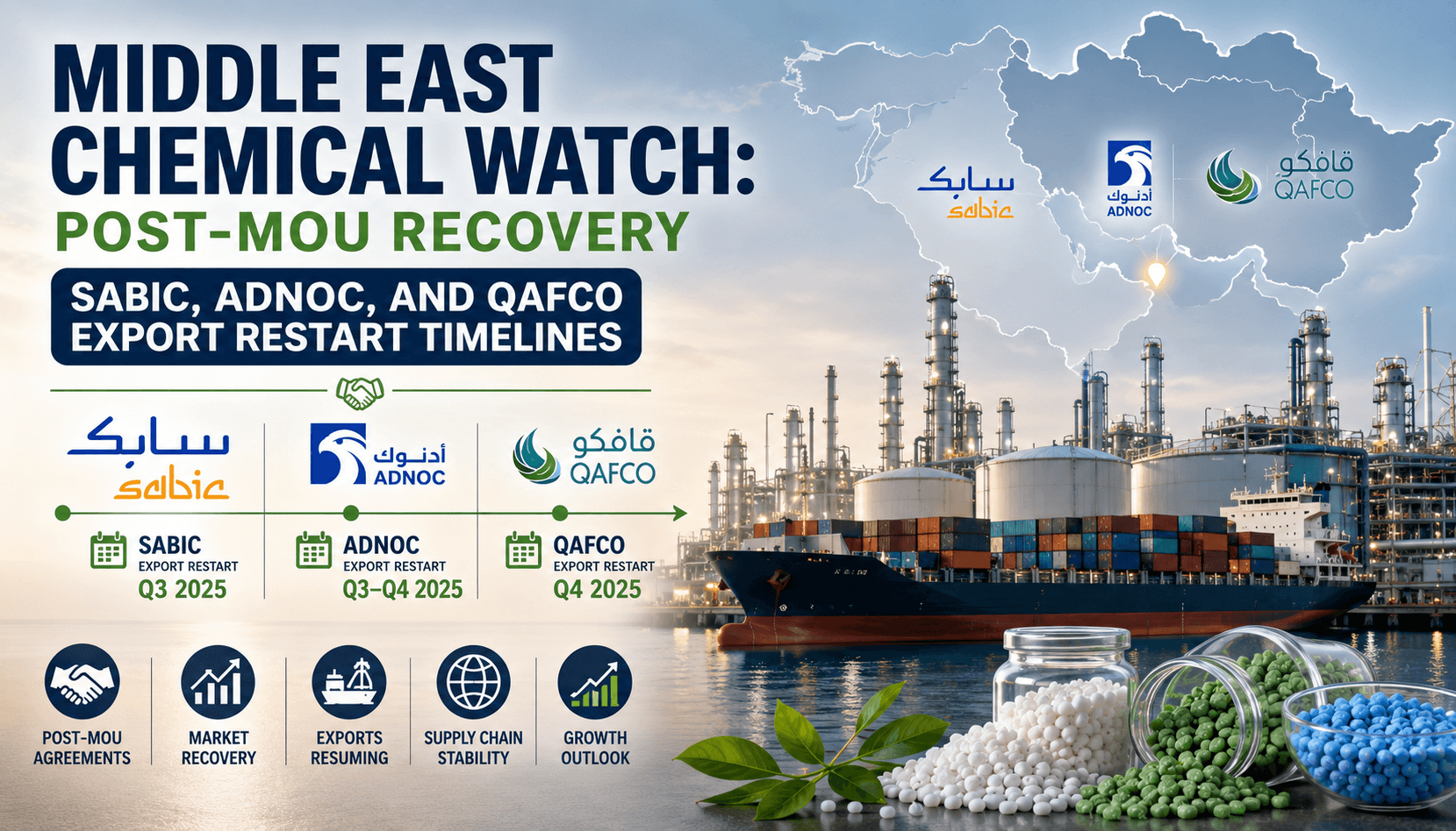 Middle East Chemical Watch: Post-MoU Recovery — SABIC, ADNOC, and QAFCO Export Restart Timelines
